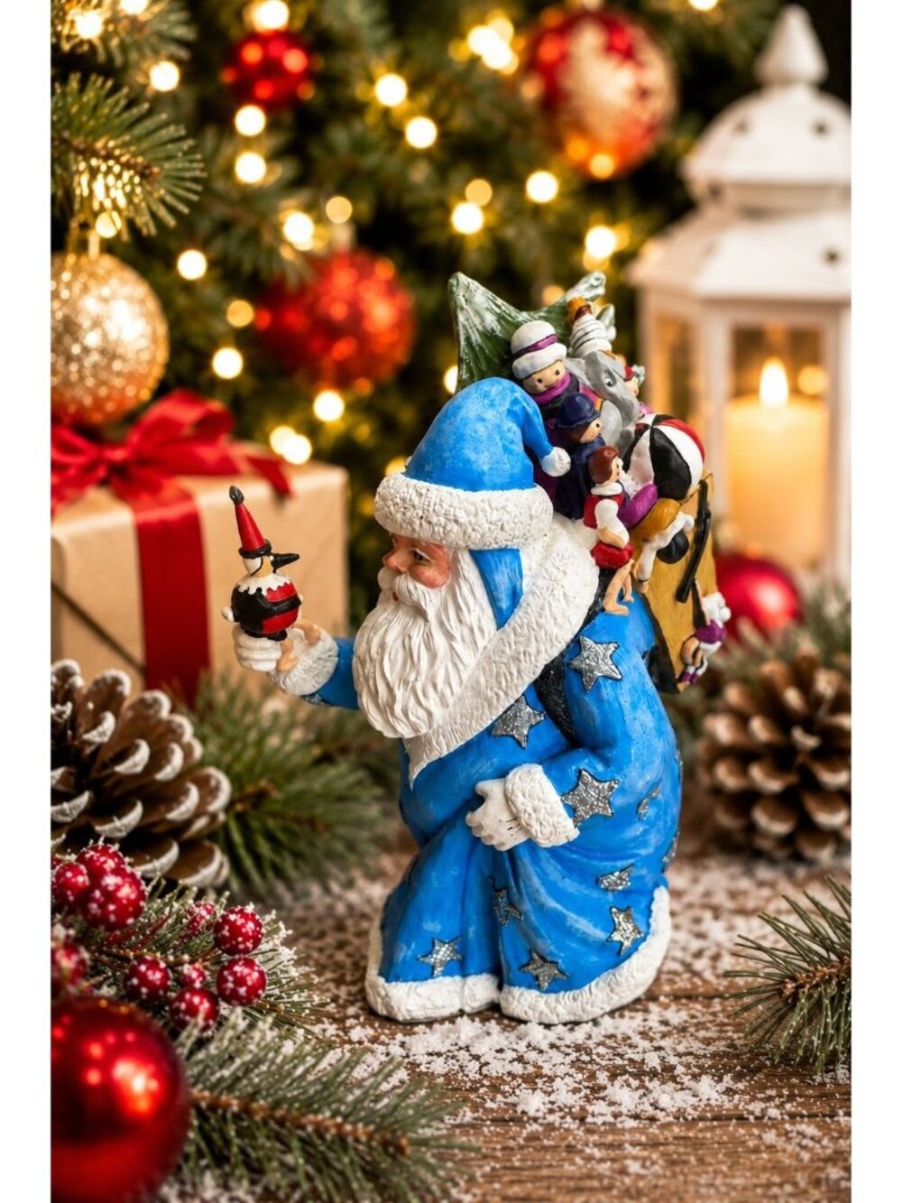 Metropolitan Museum of Art Wizard Santa Father Christmas Figurine Blue Robe